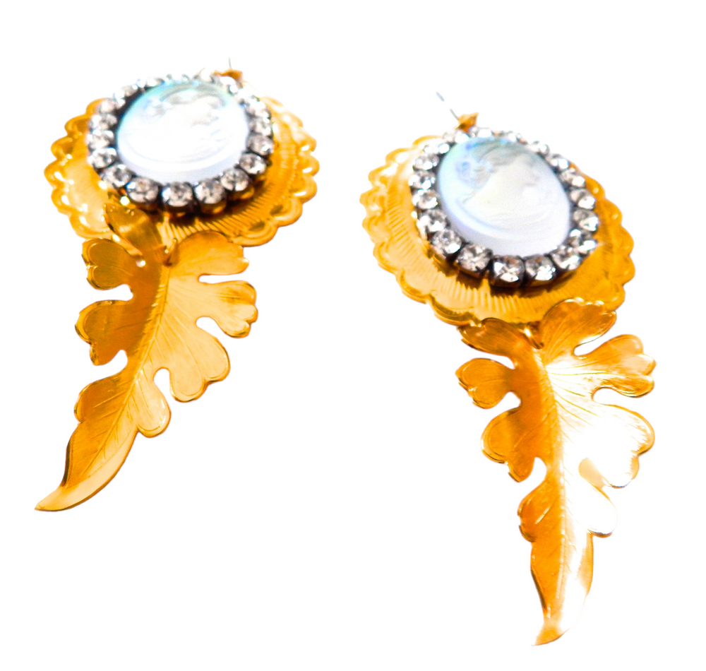 PONDEROSA MOONDUST CAMEO CONCHO EARRINGS