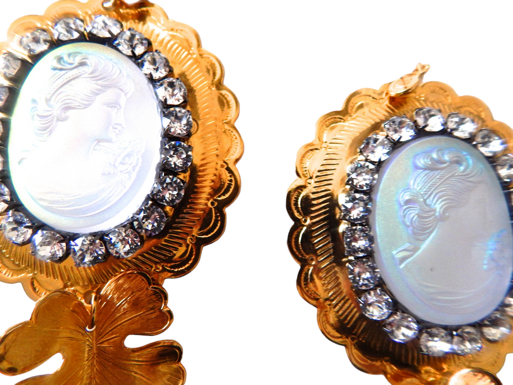 PONDEROSA MOONDUST CAMEO CONCHO EARRINGS