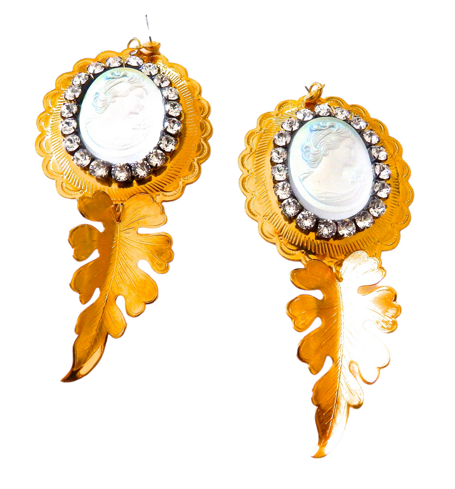 PONDEROSA MOONDUST CAMEO CONCHO EARRINGS