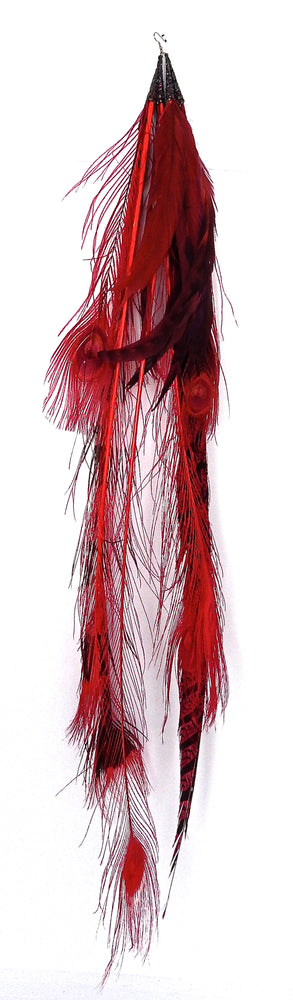 FEATHER RED EARRING