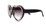 LOLITA ROSE WATER RHINESTONE HEART SUNGLASSES