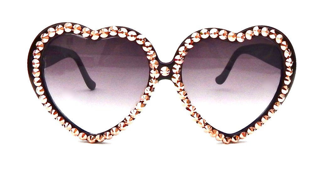 LOLITA ROSE WATER RHINESTONE HEART SUNGLASSES