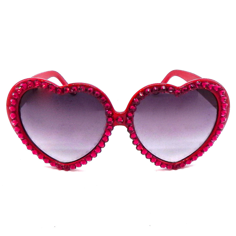 LOLITA RUBY JUNGLE RHINESTONE HEART SUNGLASSES