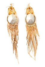 EGYPTIAN GOLD RAMSES MAHOGANY FRINGE EARRINGS