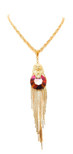 EGYPTIAN GOLD RAMSES MAHOGANY RINGE NECKLACE