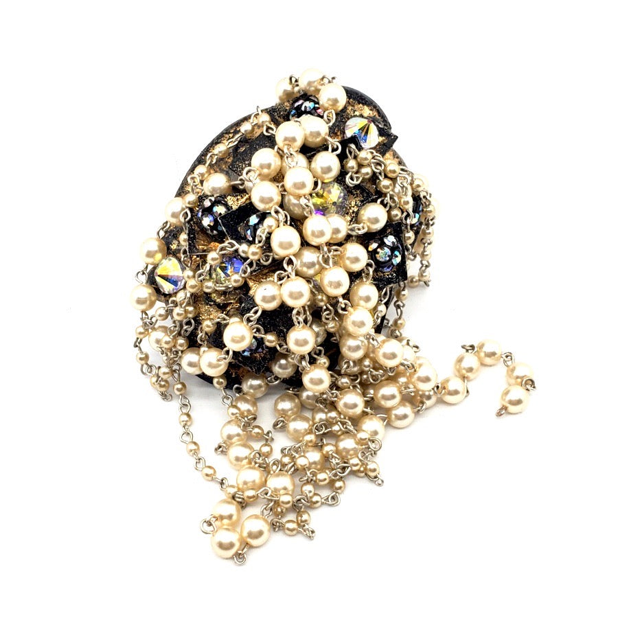 SNAKE PEARL DRIP RING