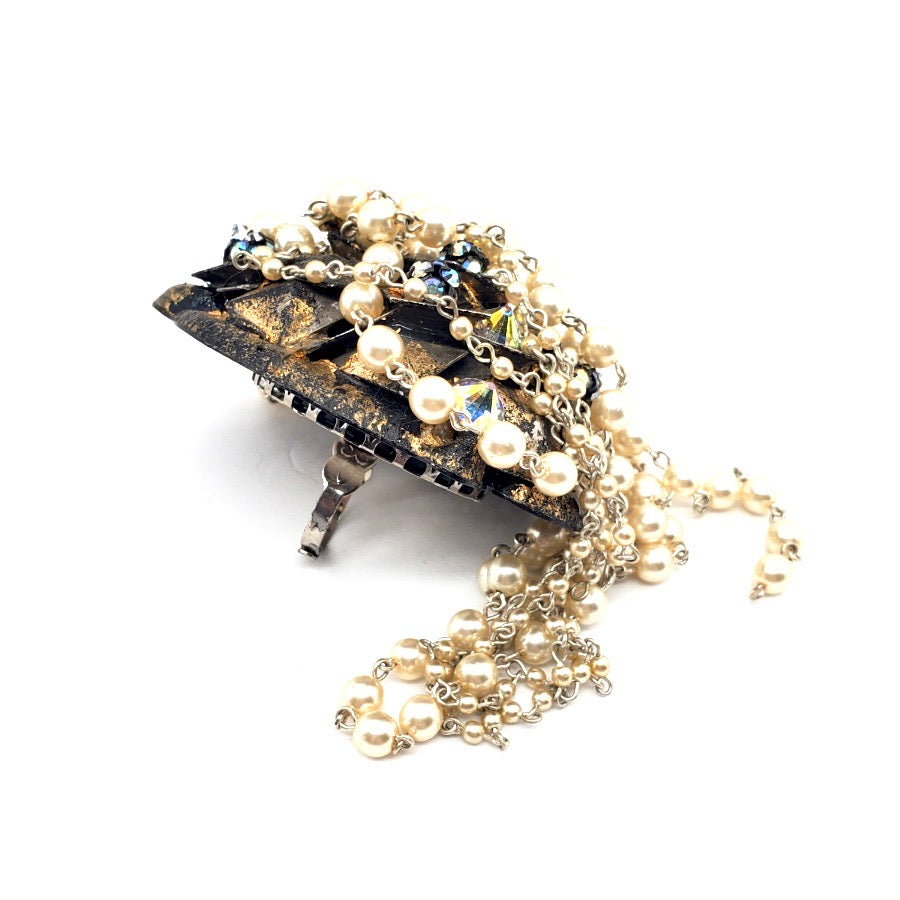 SNAKE PEARL DRIP RING