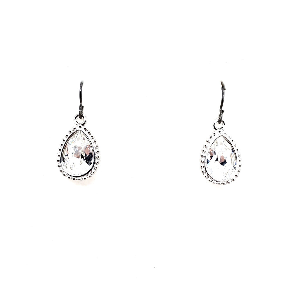 DARLING SPARKLE CHROME BEADED DROP EARRINGS