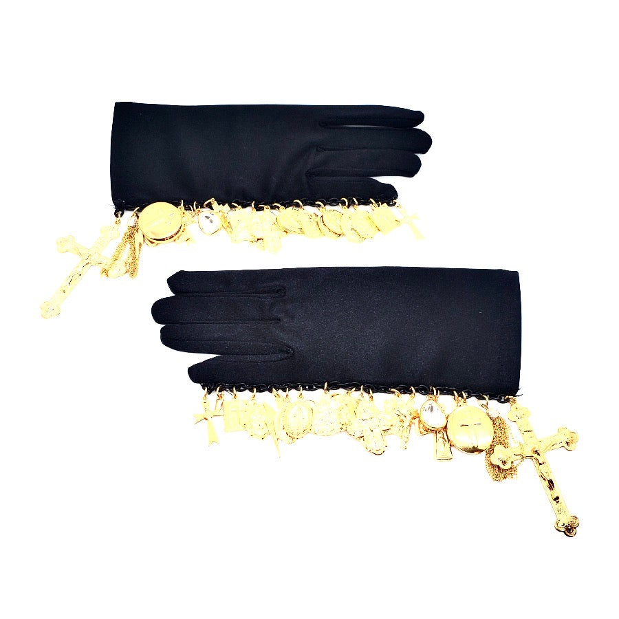 GOLDEN GOD SATIN CHARM GLOVES