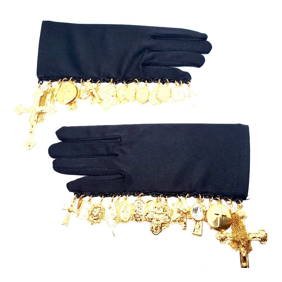 GOLDEN GOD SATIN CHARM GLOVES