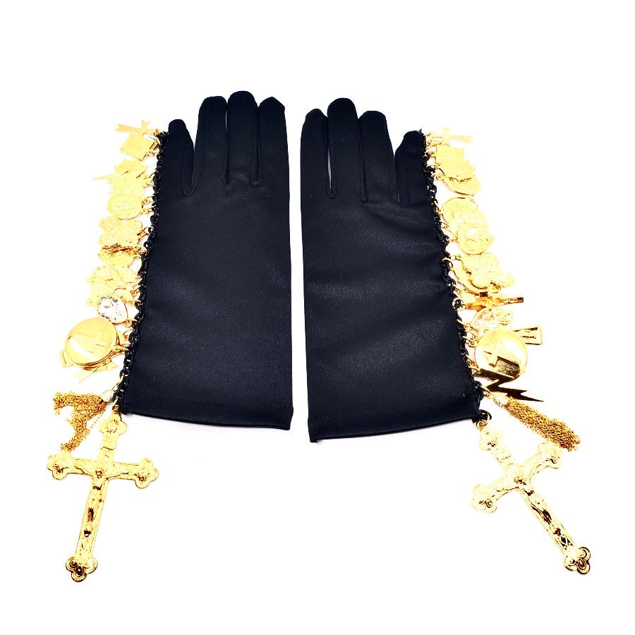 GOLDEN GOD SATIN CHARM GLOVES