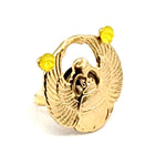 EGYPTIAN GOLD KHEPRI BEETLE RING