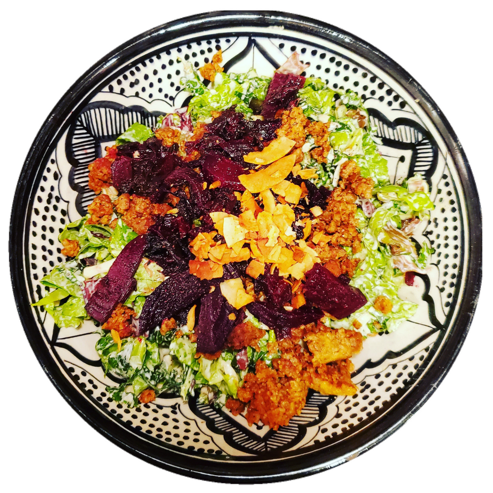 BEET SAUSAGE COCONUT BACON RANCH SALAD