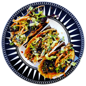 SAUSAGE KALE MUSHROOM RICE CHEESE QUESO LETTUCE ZANGY SAUCE TACOS