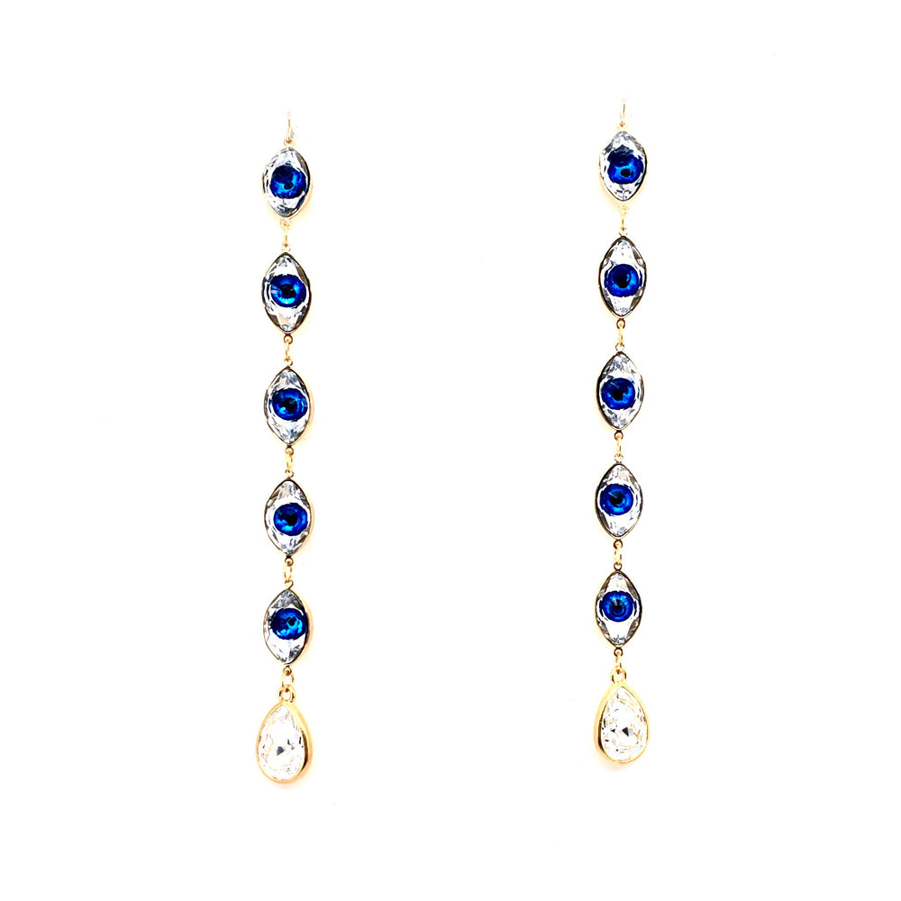 EGYPTIAN GOLD EYE OF GOD DUSTER EARRINGS