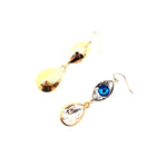 EGYPTIAN GOLD EYE OF GOD DROP EARRINGS