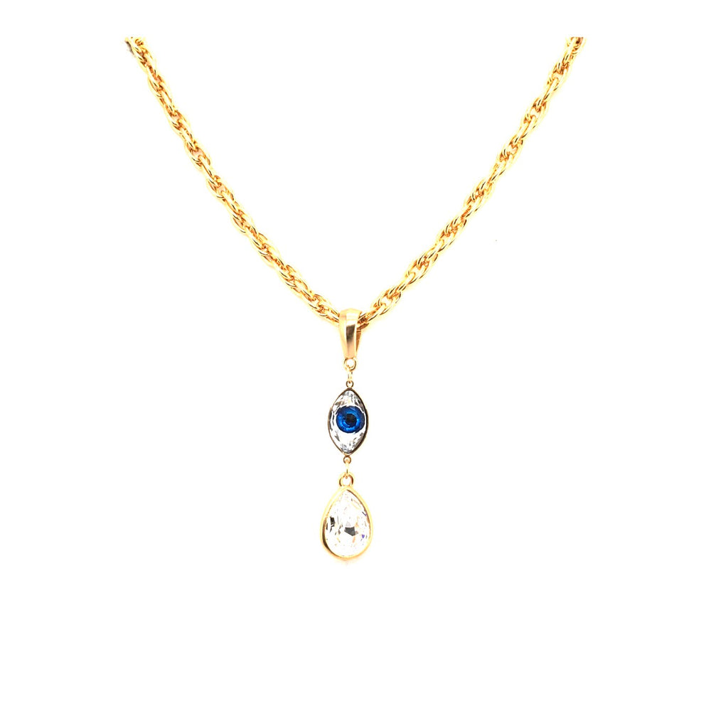 EGYPTIAN GOLD EYE OF GOD DROP NECKLACE