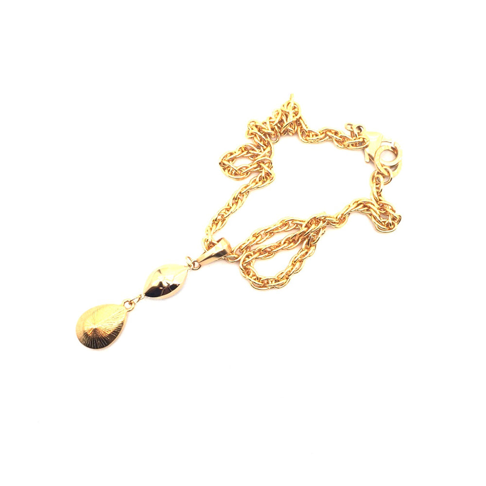 EGYPTIAN GOLD EYE OF GOD DROP NECKLACE