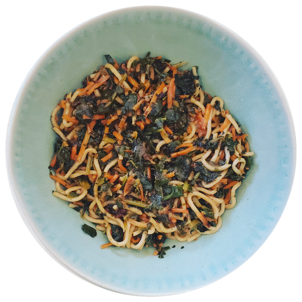 KALE CARROT JAPANESE BBQ SAUCE TARRAGON BROWN BUTTER HOKKIEN NOODLES