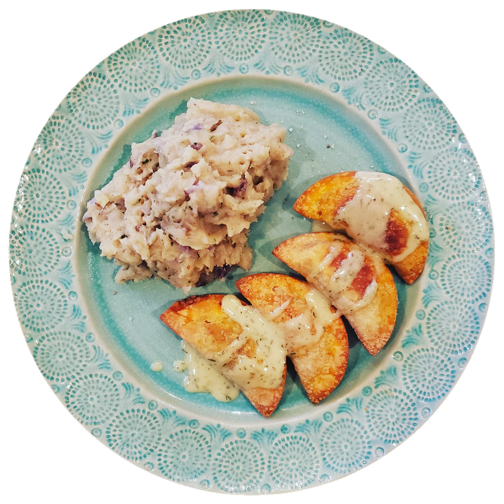 ROSEMARY BROWN BUTTER MASHED POTATOES + MINI BEEF EMPANADAS