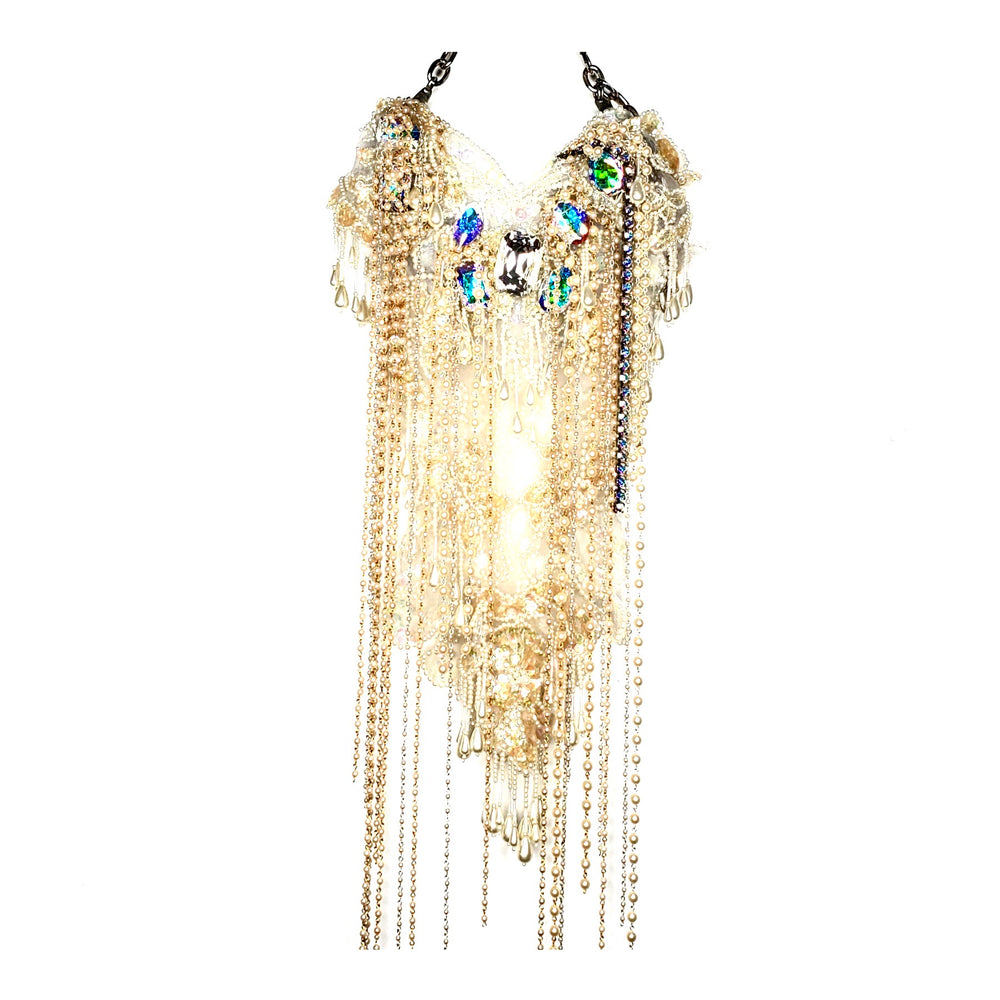 DANGEROUS LIAISONS GOLD PEARL DRIP NECKLACE