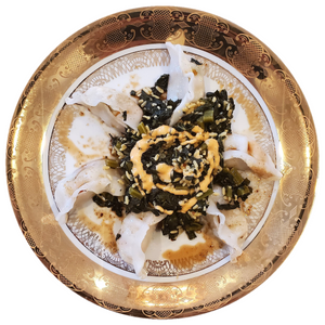 VEGETABLE POTSTICKERS + KALE RICE ZANGY SAUCE