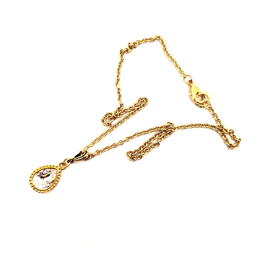 DARLING SPARKLE GOLD BEADED DROP NECKLACE