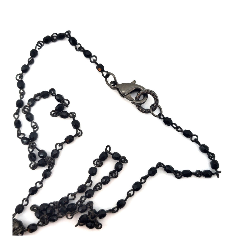 RARE FIND SCARLET DROP BLACK CHAIN NECKLACE
