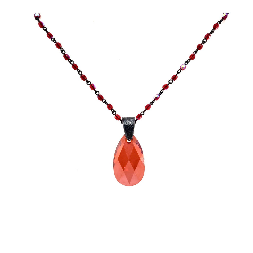 RARE FIND SCARLET DROP RUBY CHAIN NECKLACE