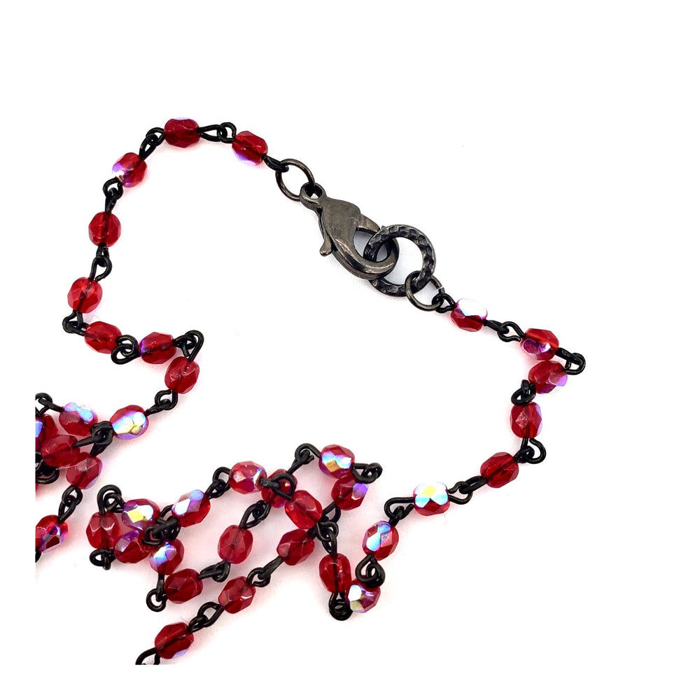 RARE FIND SCARLET DROP RUBY CHAIN NECKLACE