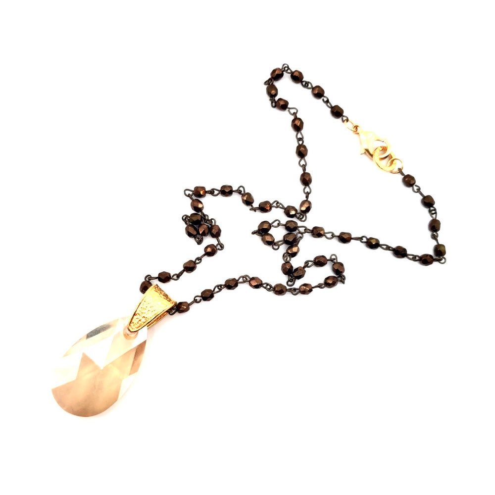 RARE FIND GOLD DUST DROP COPPER CHAIN NECKLACE