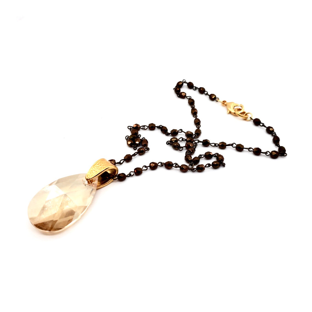 RARE FIND GOLD DUST DROP COPPER CHAIN NECKLACE