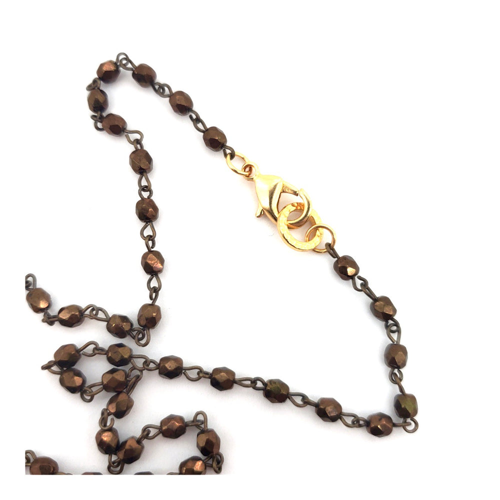 RARE FIND GOLD DUST DROP COPPER CHAIN NECKLACE