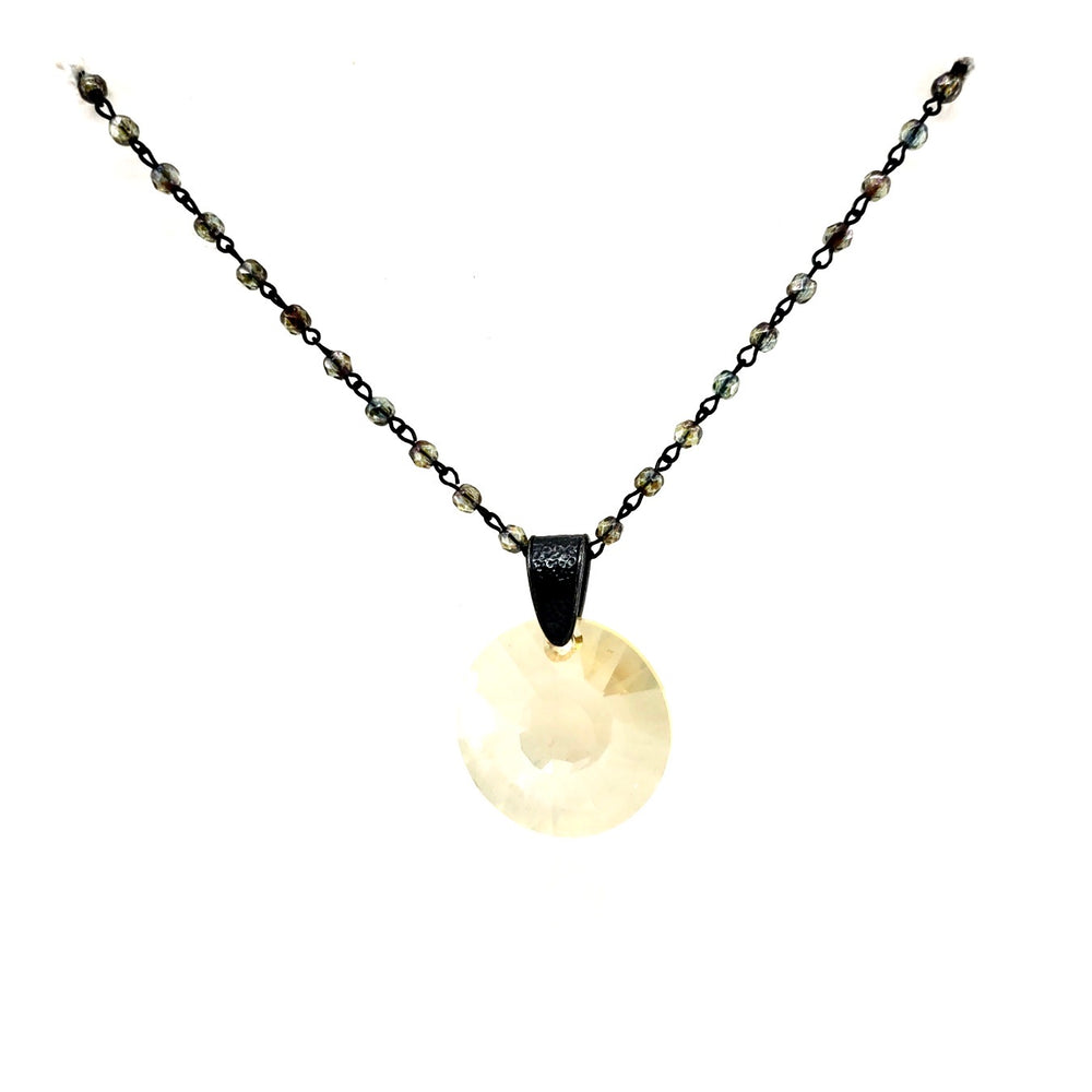 RARE FIND HONEY BUTTER ROUND SAGE CHAIN NECKLACE