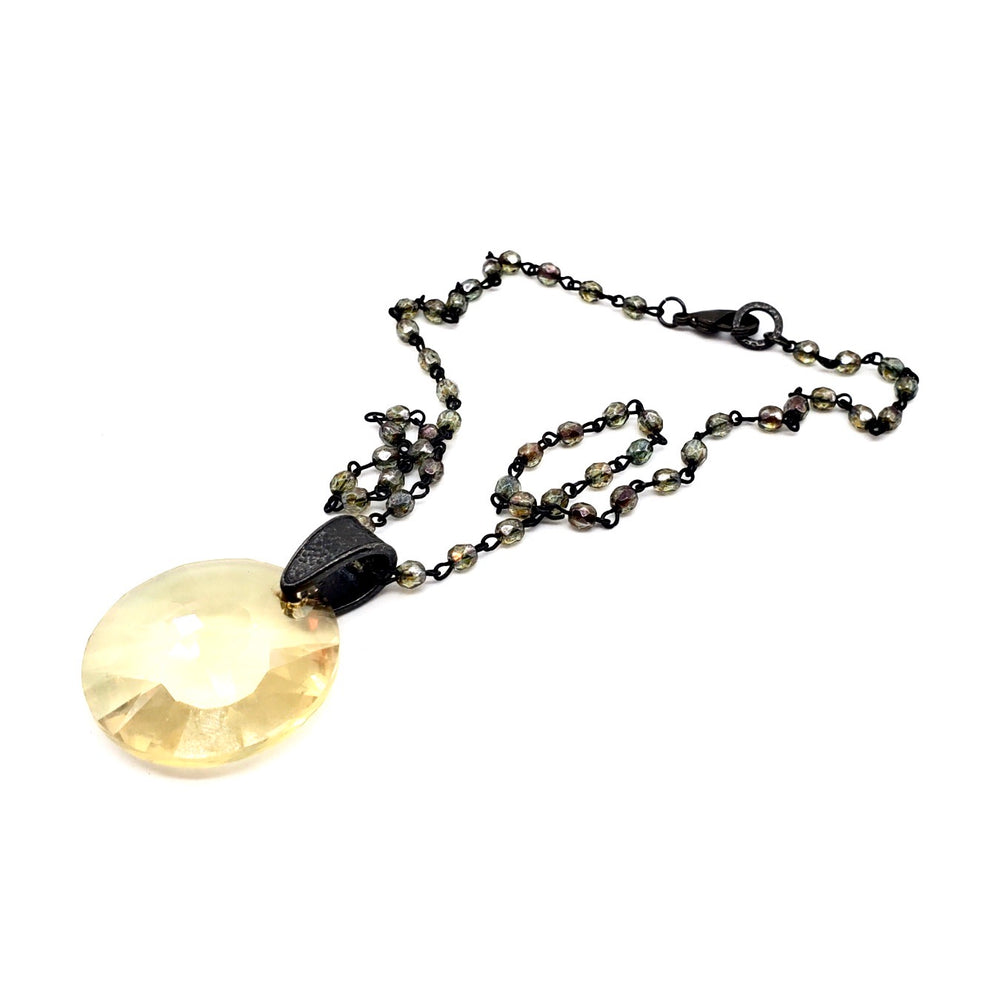 RARE FIND HONEY BUTTER ROUND SAGE CHAIN NECKLACE