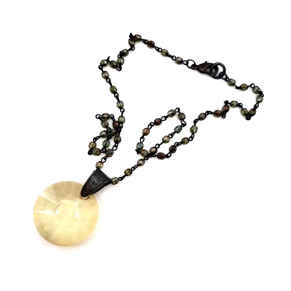 RARE FIND HONEY BUTTER ROUND SAGE CHAIN NECKLACE