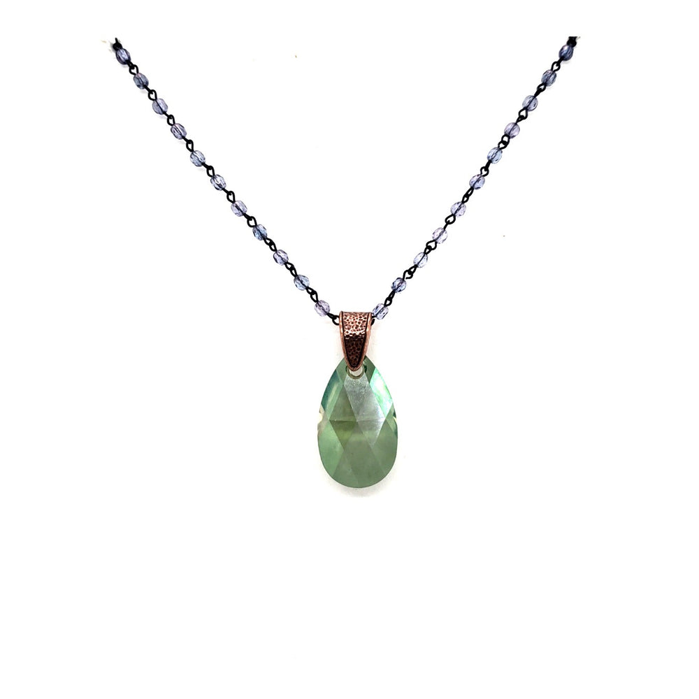 RARE FIND SAGE DROP PURPLE SMOKE CHAIN NECKLACE