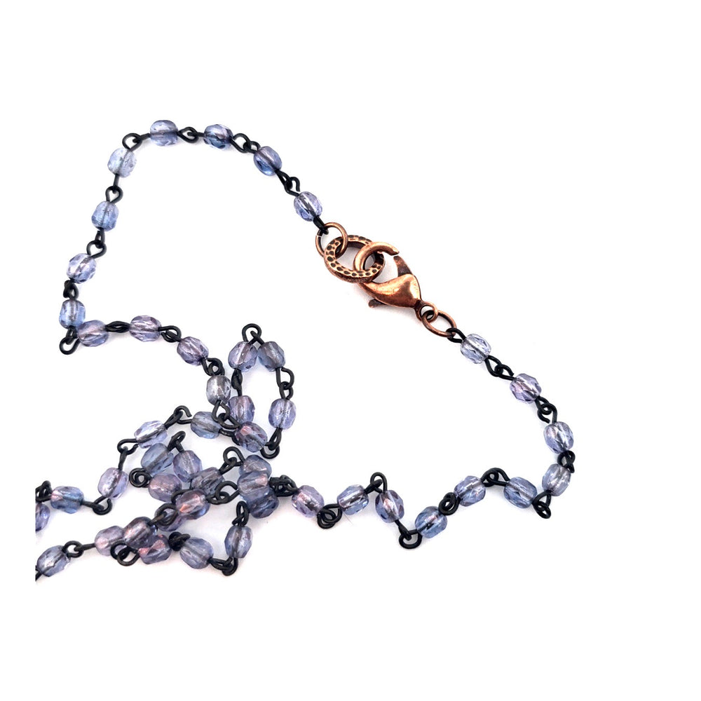 RARE FIND SAGE DROP PURPLE SMOKE CHAIN NECKLACE