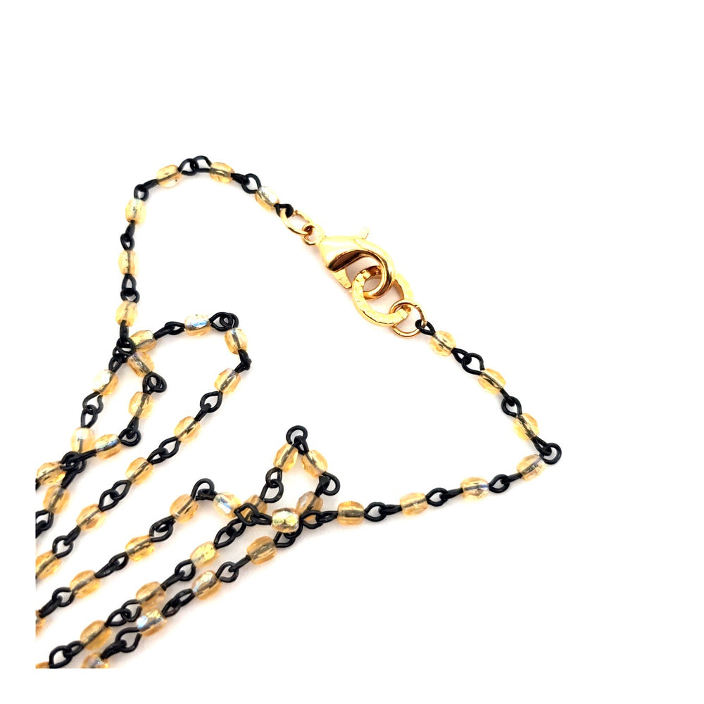 RARE FIND SAHARA ROUND TOPAZ CHAIN NECKLACE