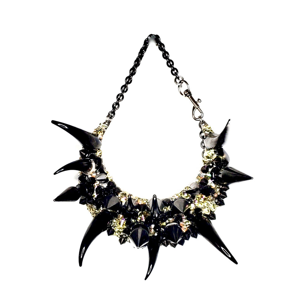 CANARY IN A COAL MINE SPIKE NECKLACE