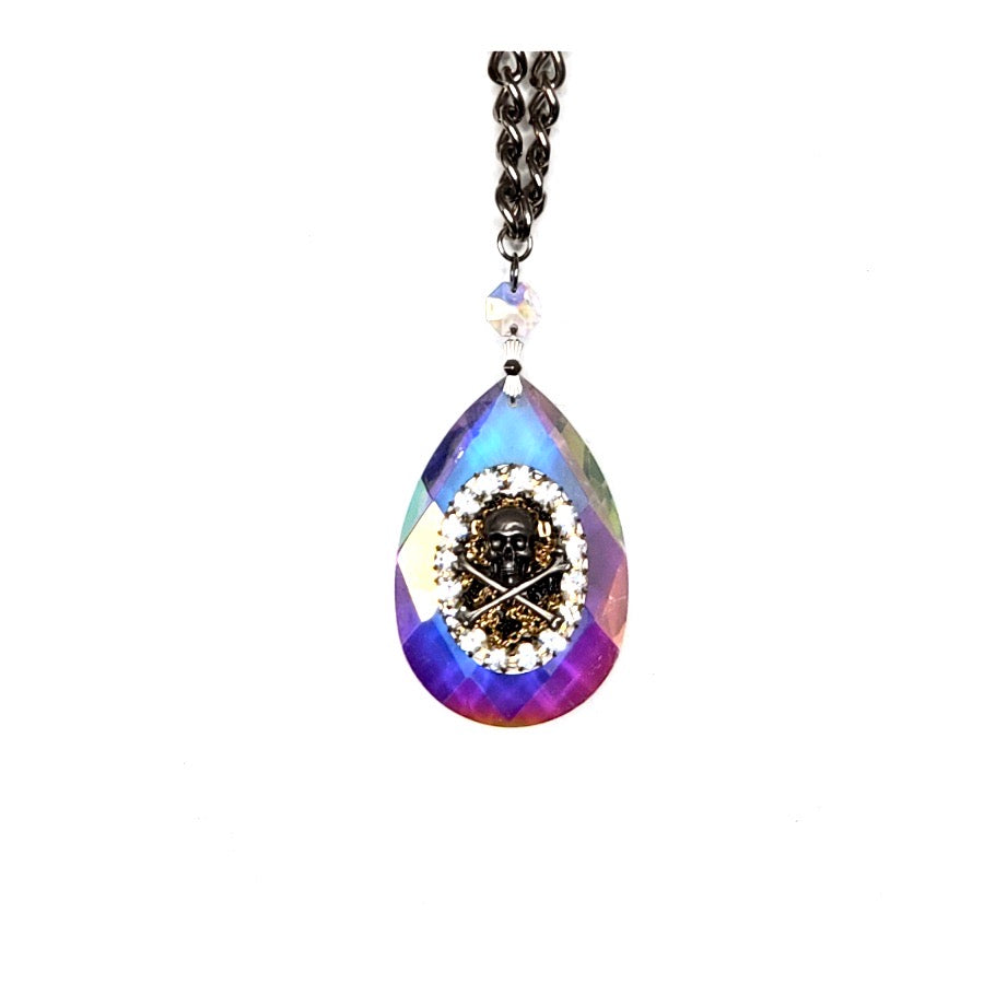 OPAL SKULL DROP NECKLACE