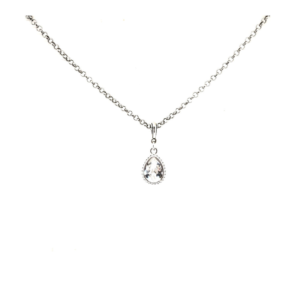 DARLING SPARKLE CHROME BEADED DROP NECKLACE