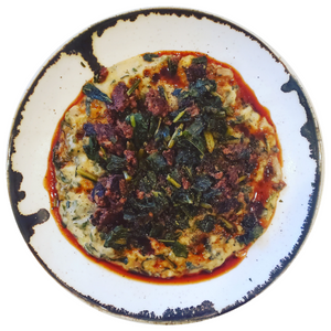 KALE SAUSAGE ROSEMARY BROWN BUTTER MASHED POTATOES