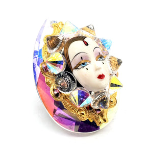 LADY FACE DROP RING