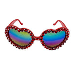 LOLITA RED EYE RHINESTONE HEART SUNGLASSES