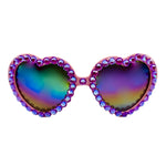 LOLITA VIOLET LIGHT RHINESTONE HEART SUNGLASSES