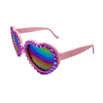 LOLITA VIOLET LIGHT RHINESTONE HEART SUNGLASSES