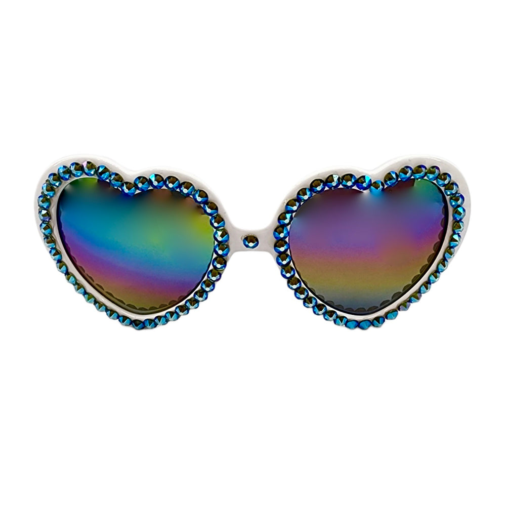 LOLITA SAGE SHIMMER RHINESTONE HEART SUNGLASSES