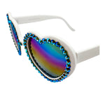 LOLITA SAGE SHIMMER RHINESTONE HEART SUNGLASSES