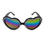 LOLITA CHROME RHINESTONE HEART SUNGLASSES